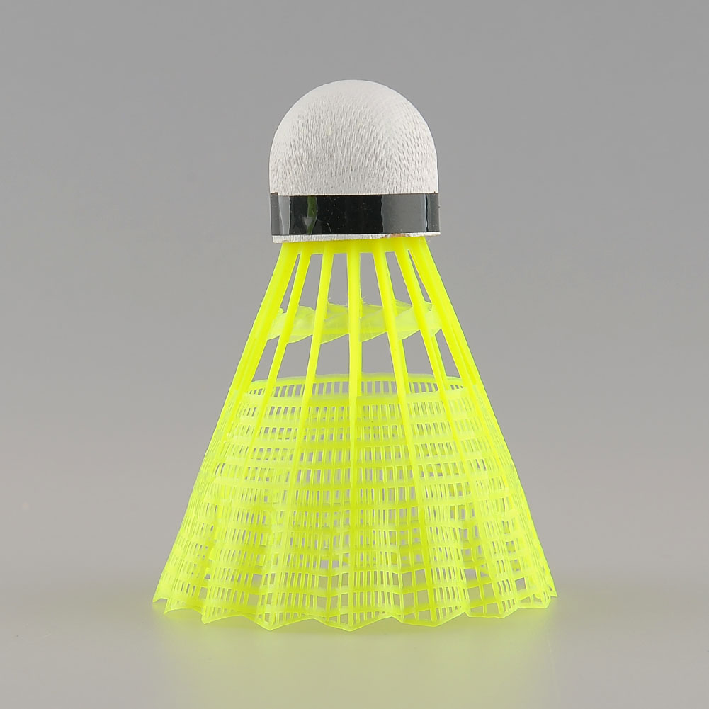 6pcs Train Fitness Yellow Nylon Shuttlecocks Badminton Ball Plastic