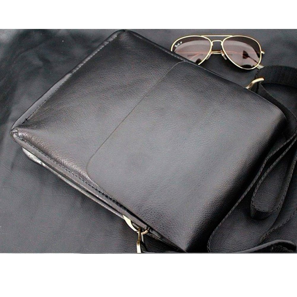 Polo Men Leather Shoulder Purse Vertical Messenger Bag Tote Laptop Bag