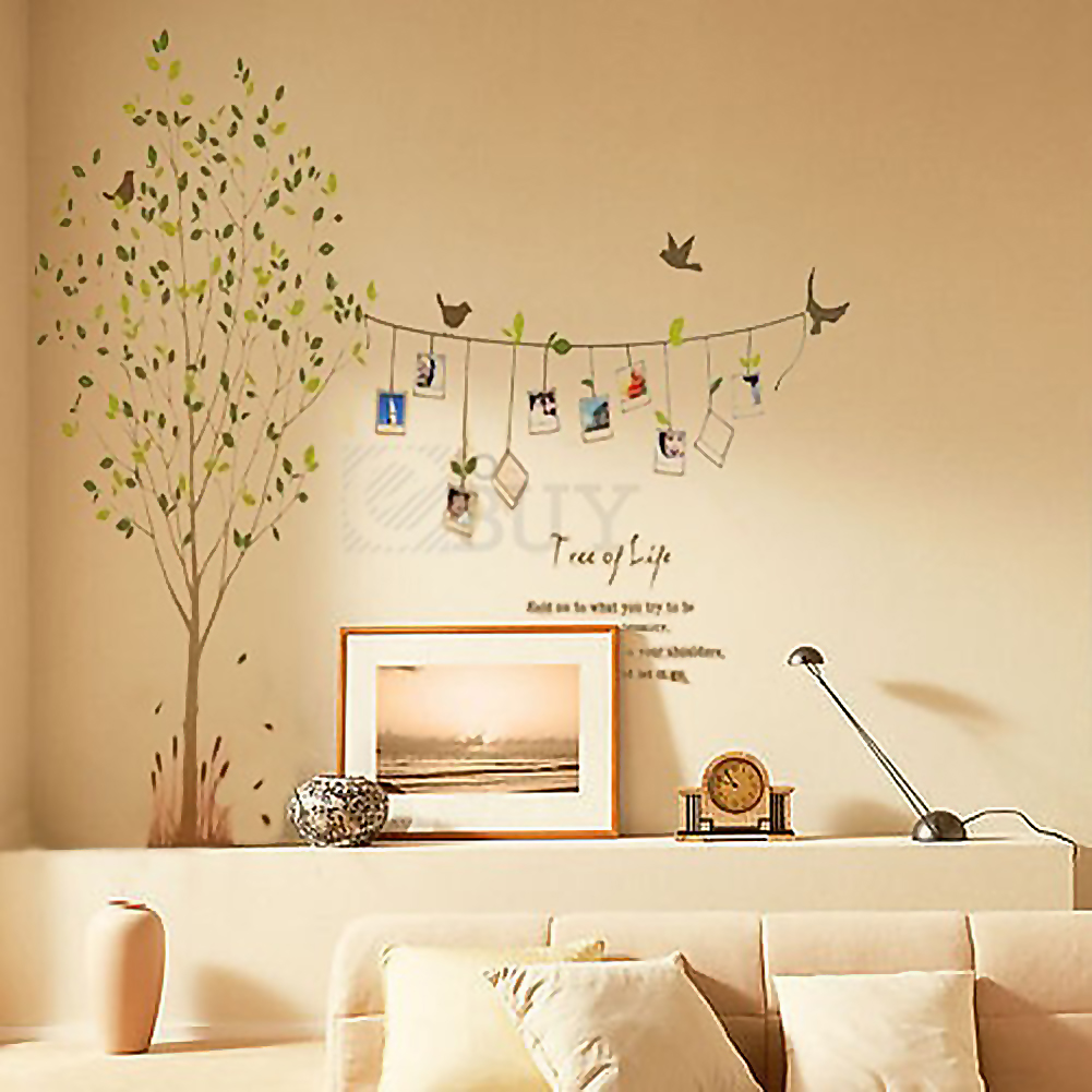 Vivid Tree Words Photo Frame Removable Decal Wall Decor Kids Nursery