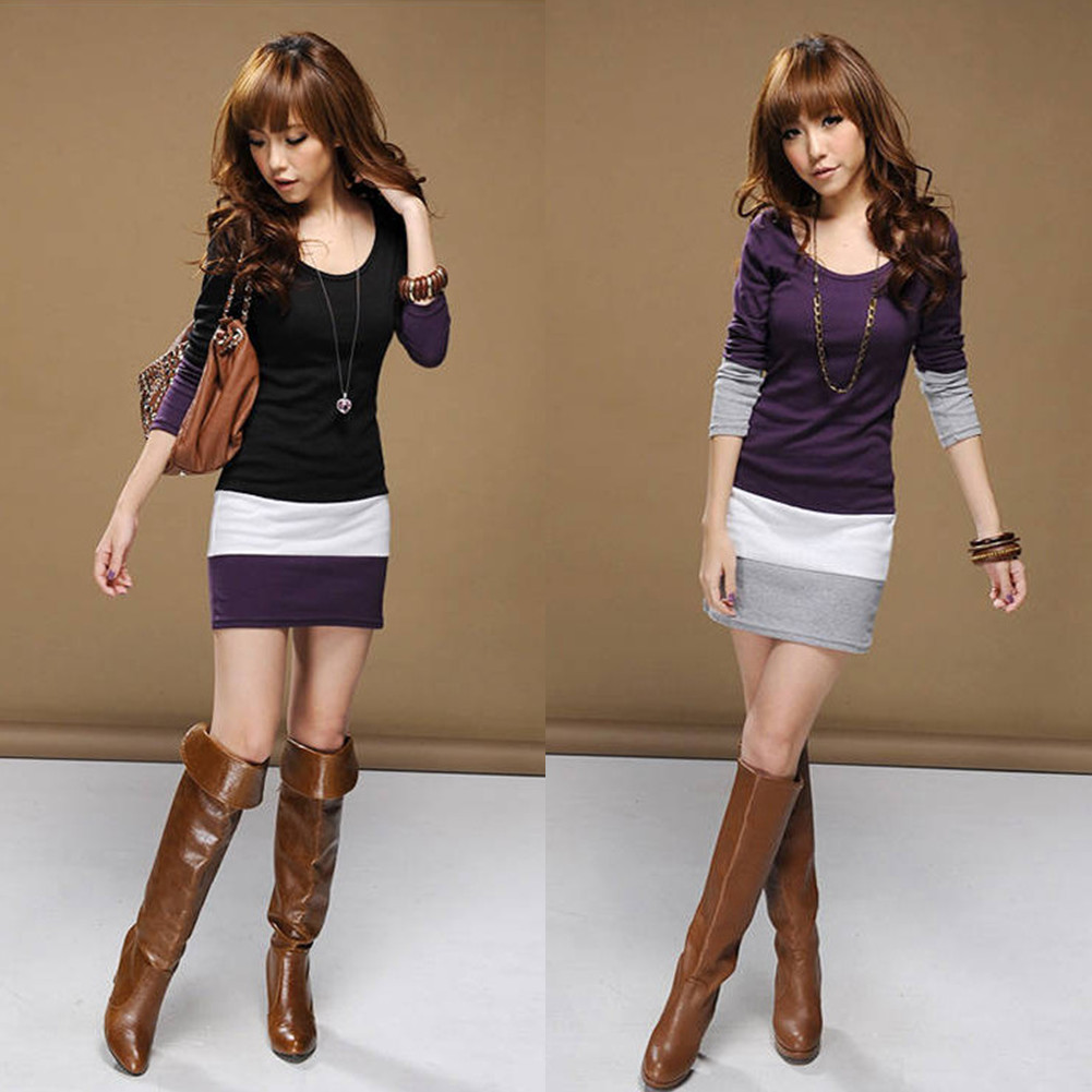 long sleeve dress tops