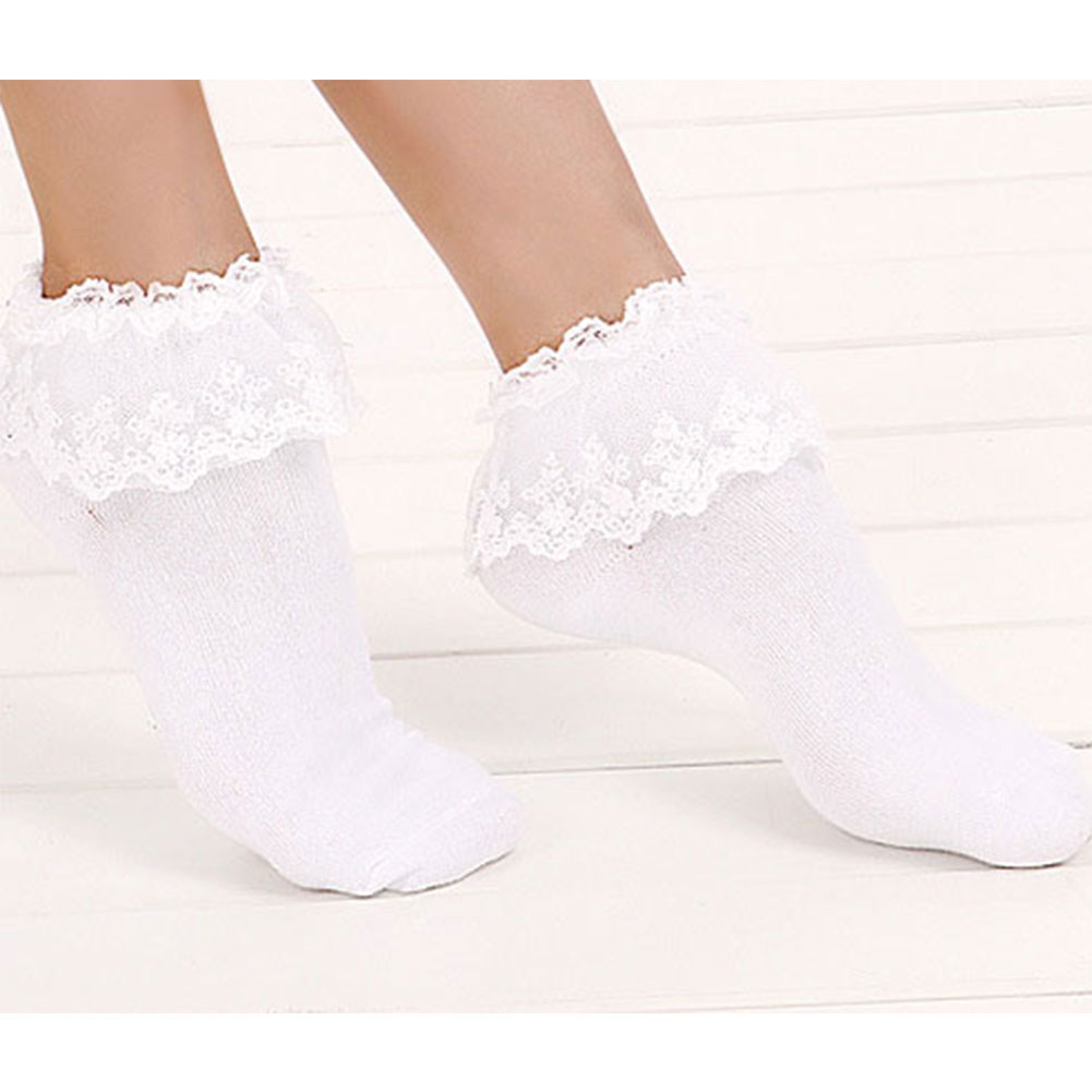 Vintage-Lace-Ruffle-Frilly-Ankle-Socks-Ladies-Princess-Girl-Gift-5-Black