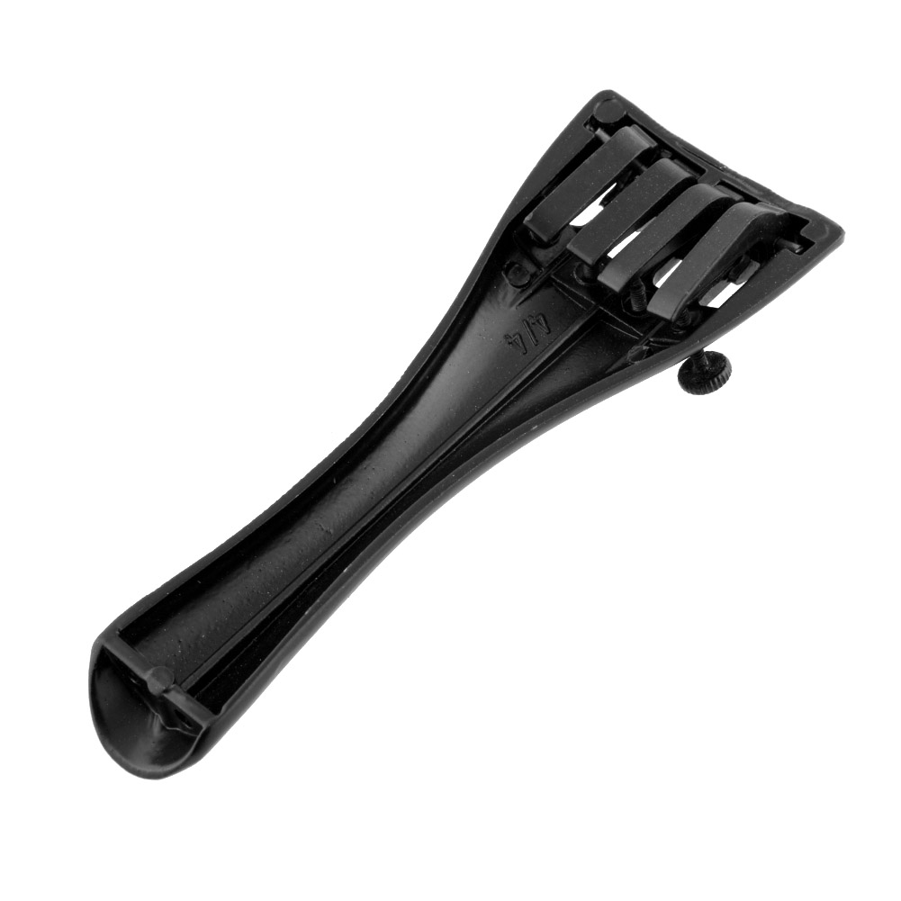 4/4 Music Violin Tailpiece Aluminium Black with 4 Fine Tuners Replace
