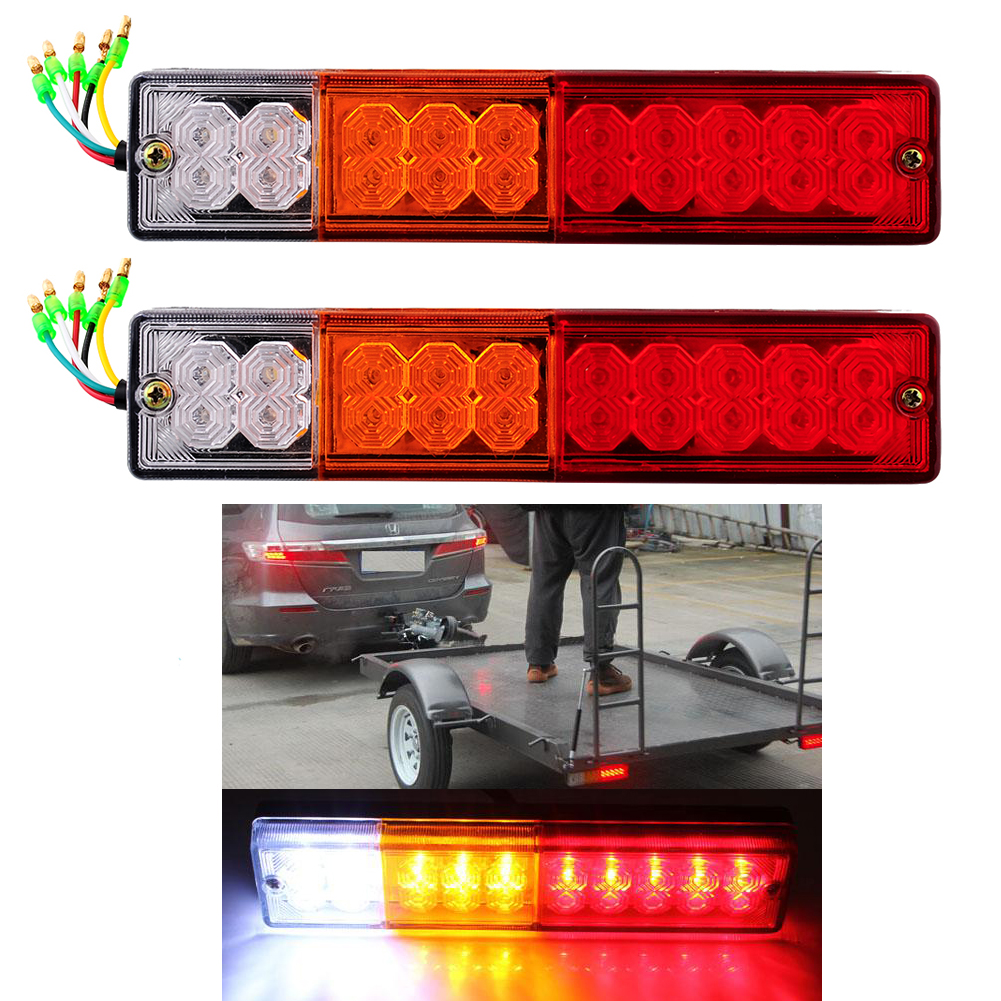 2x 20 LED Trailer Boat Truck Stop Tail Reverse Brake Light Lamp 12/24V