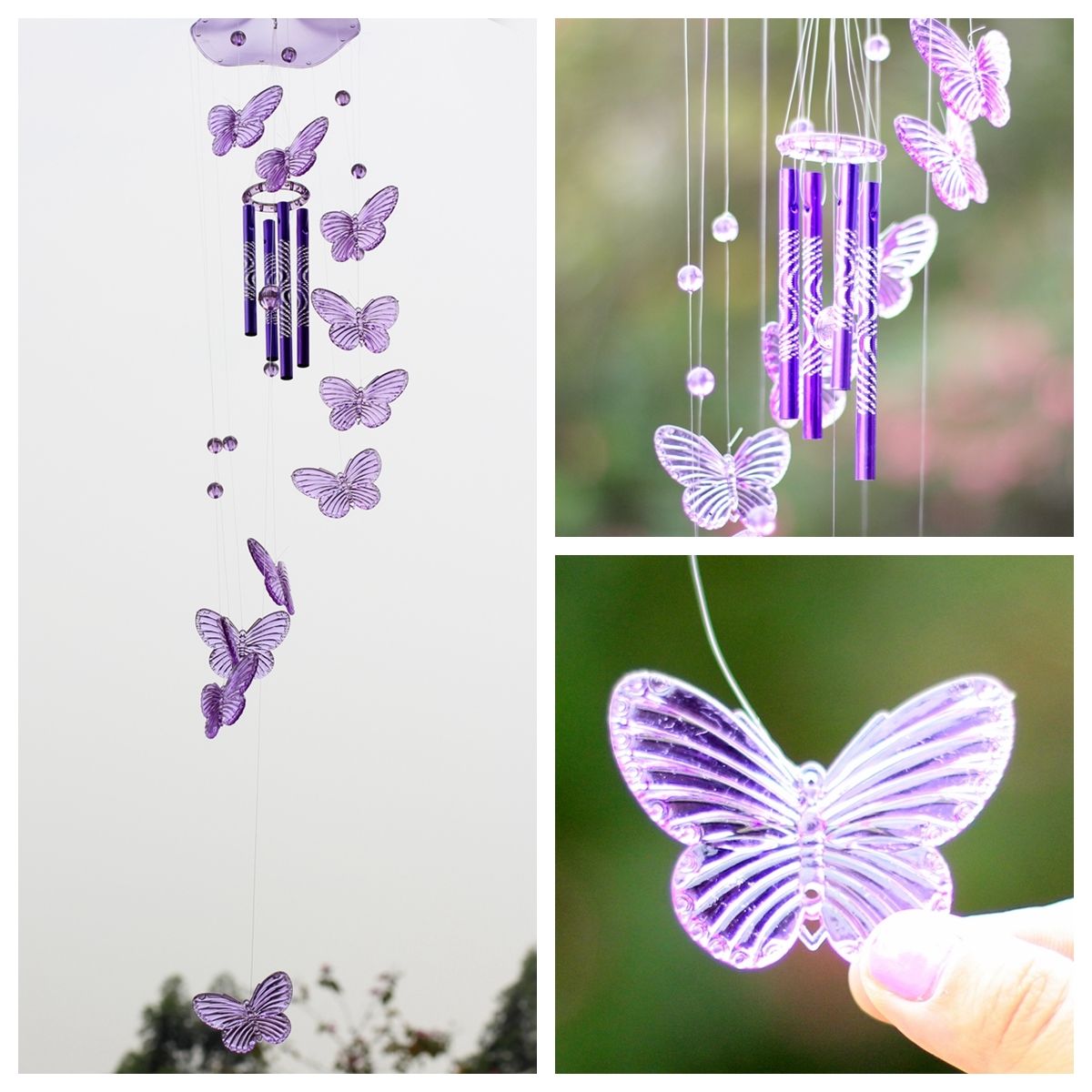 Crystal Erfly Mobile Wind Chime Bell Ornament Lucky Hanging Crystal Erfly Mobile Wind Chime Bell Ornament Lucky