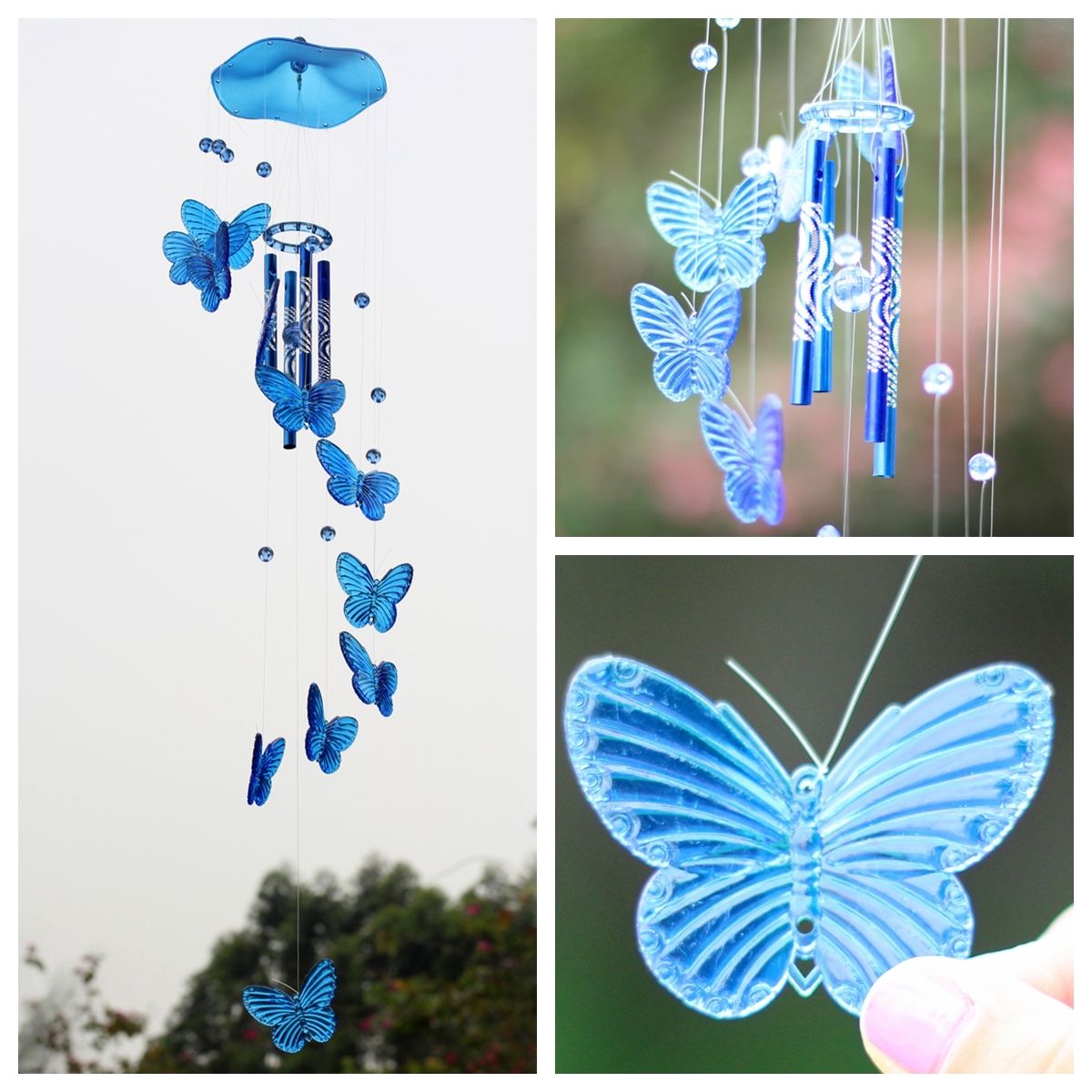 Crystal Erfly Mobile Wind Chime Bell Ornament Living Hanging Crystal Erfly Mobile Wind Chime Bell Ornament Living