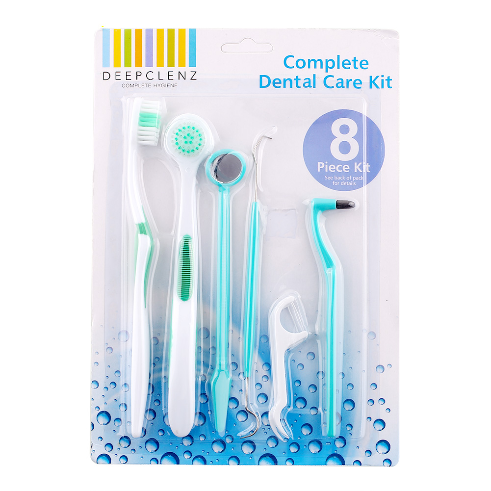 Basic 8 Pcs Dental Oral Care Kit Dentist Pick Teeth Toothbrush Set Tool