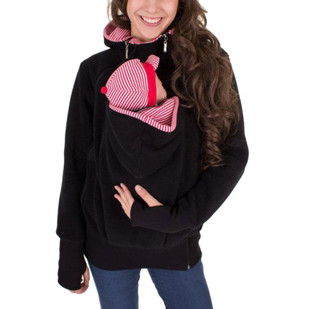 Baby Carrier Kangaroo Jacket Women Fleece Hoodie 3 In 1 Pregnant Zip