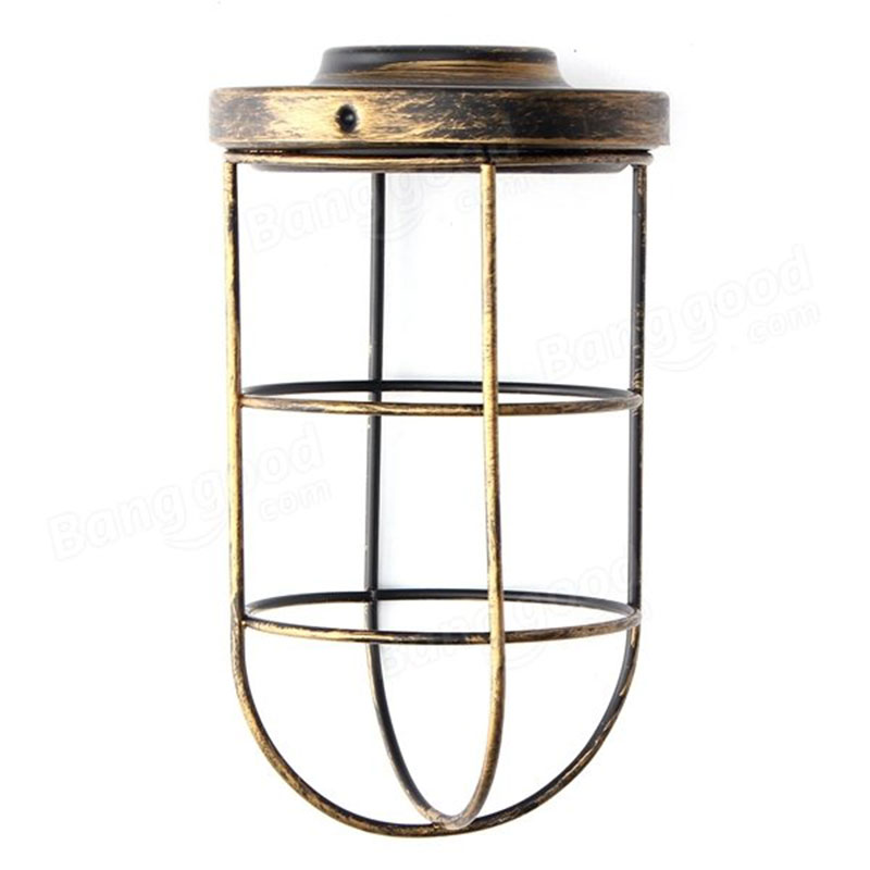 Bulb Cage Guard Iron Vintage Ceiling Cover Shade For Home Light Fitting
