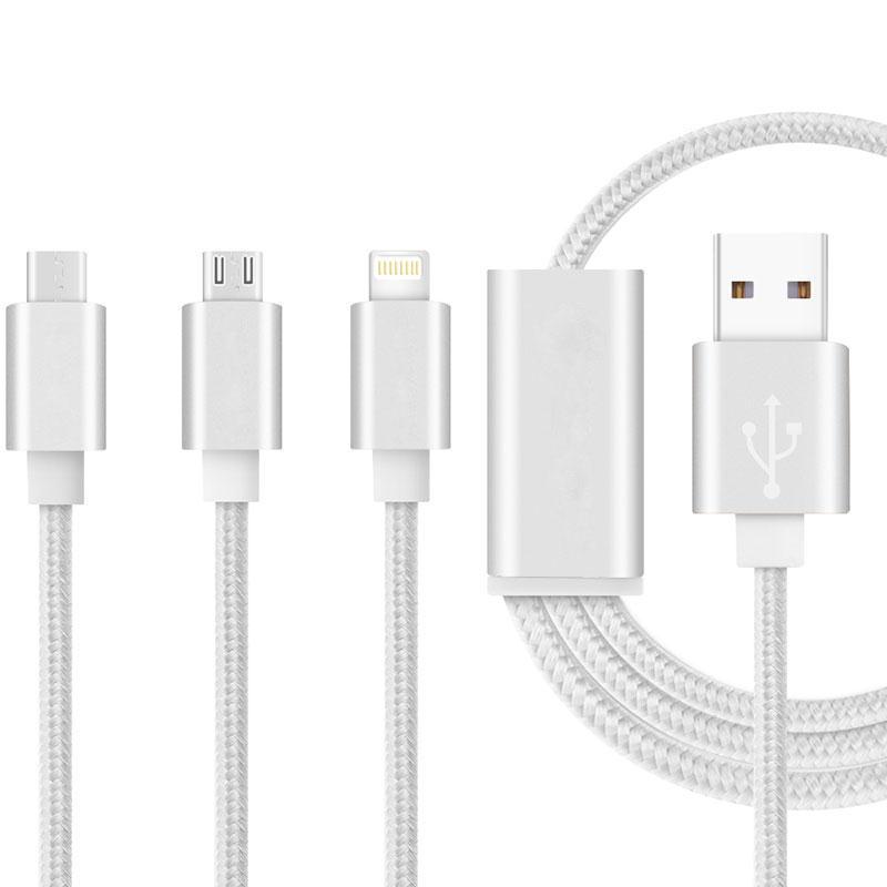 Marchpower VAR-NI 3 In 1 Charging Cable Nylon Braided Multiple USB Fast