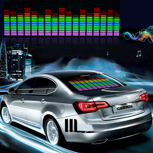 Car Sticker Music Rhythm LED Flash Light Bulb Sound Activated Equalizer 45 x 11