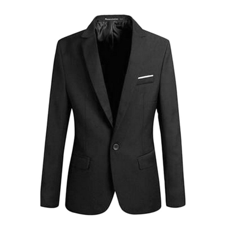 Man One Button Formal Blazer Suit Overcoat Outwear Parka Fit Jacket ...